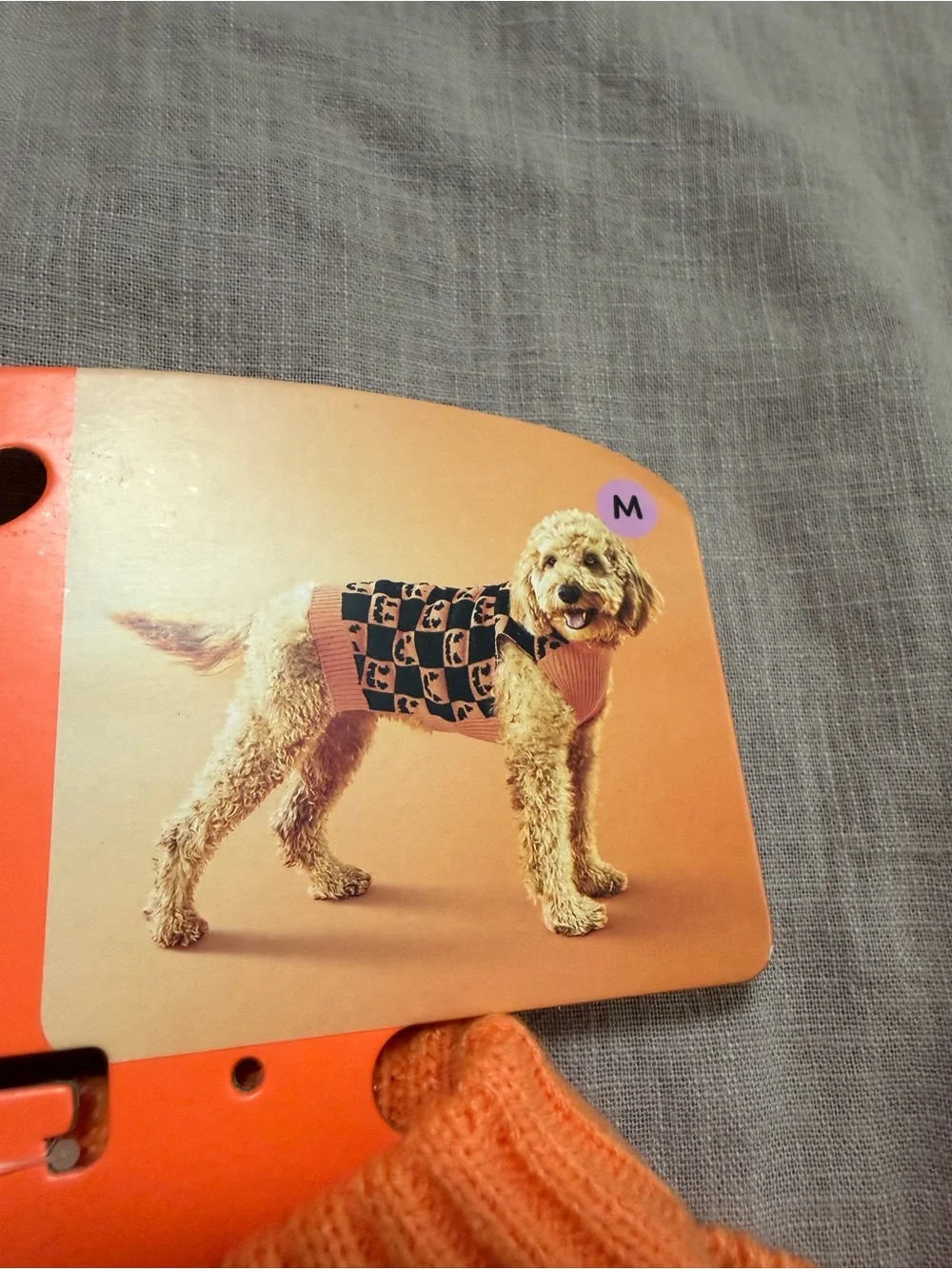 Boots & Barkley Orange and Black Pumpkin Checker Pet Sweater Medium Sized Dog